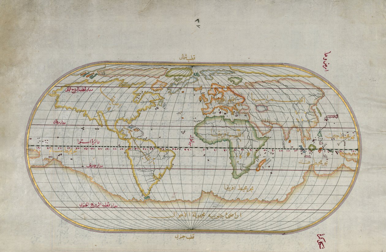 楕円形の世界地図 | アートプリント